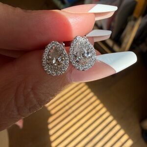 Elegant 18k with gold real diamonds 0.75 carat with micro each Teardrop Earrings